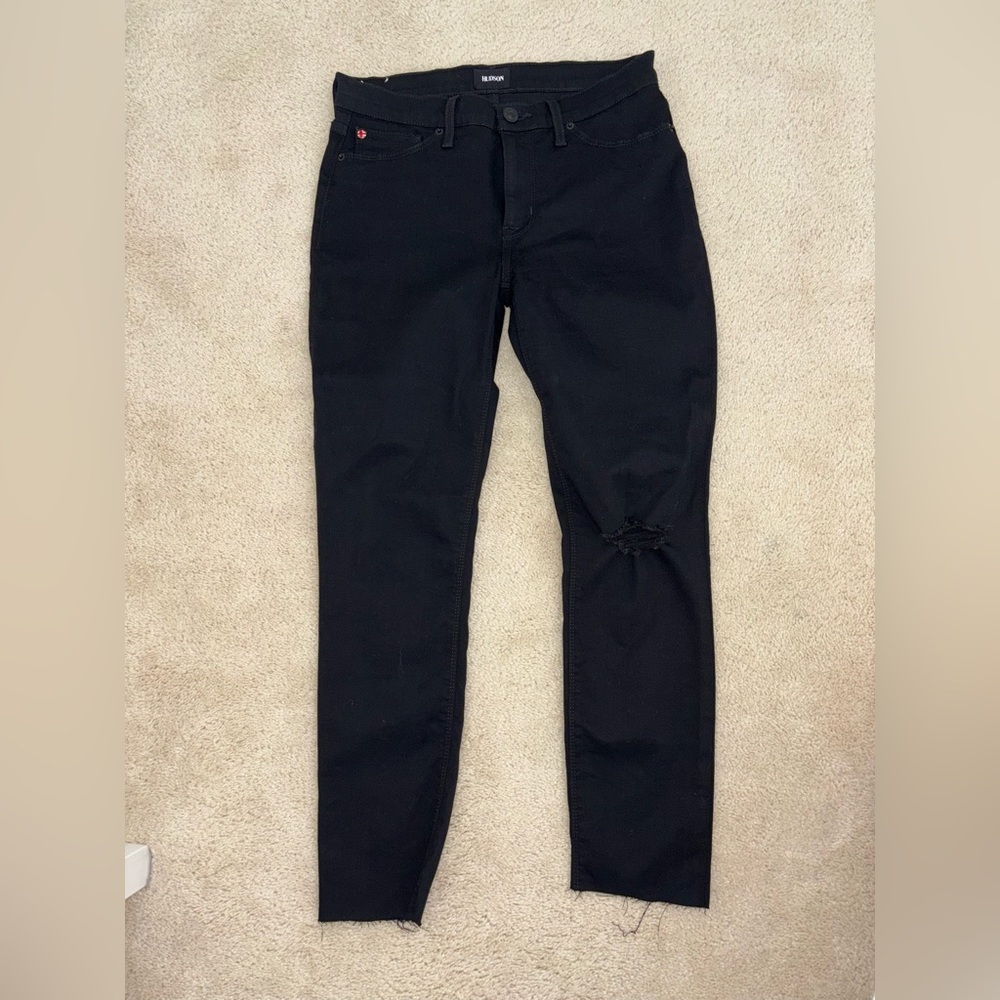Black Distressed Hudson Jeans